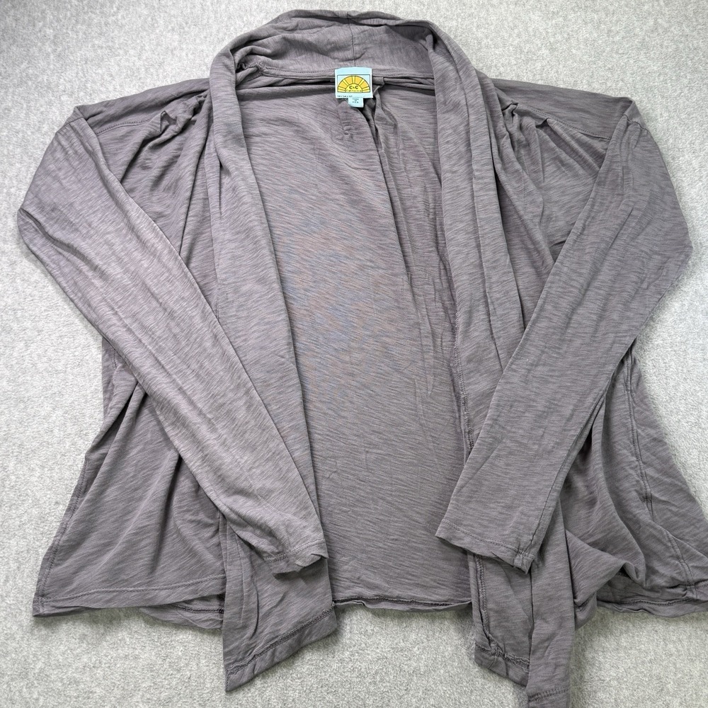 C&C California Open‎ Front Cardigan Made in USA Lightweight Gray Long Sleeve M